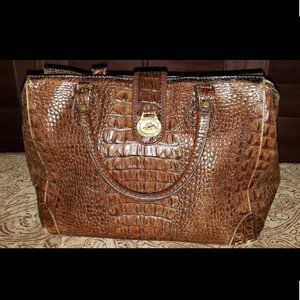 Brahmin Croc-embossed leather satchel style